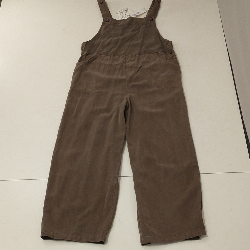 NWT Tencel Overalls Dick & Jayne Hand Dyed Taupe Color XL Wide Leg Comfy